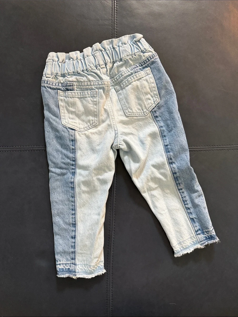 Kids Two-Tone Denim Jogger Pants - Light & Medium Blue